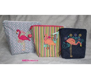 Stickserie - Flowery Flamingo